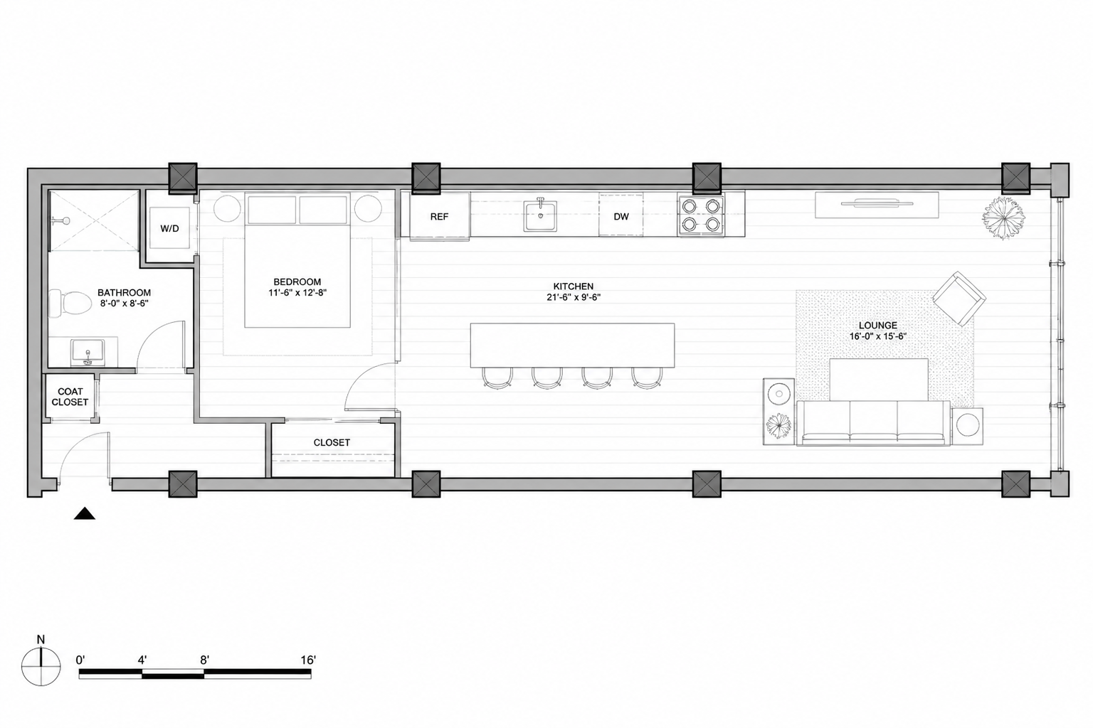 Industrial loft layout (before)