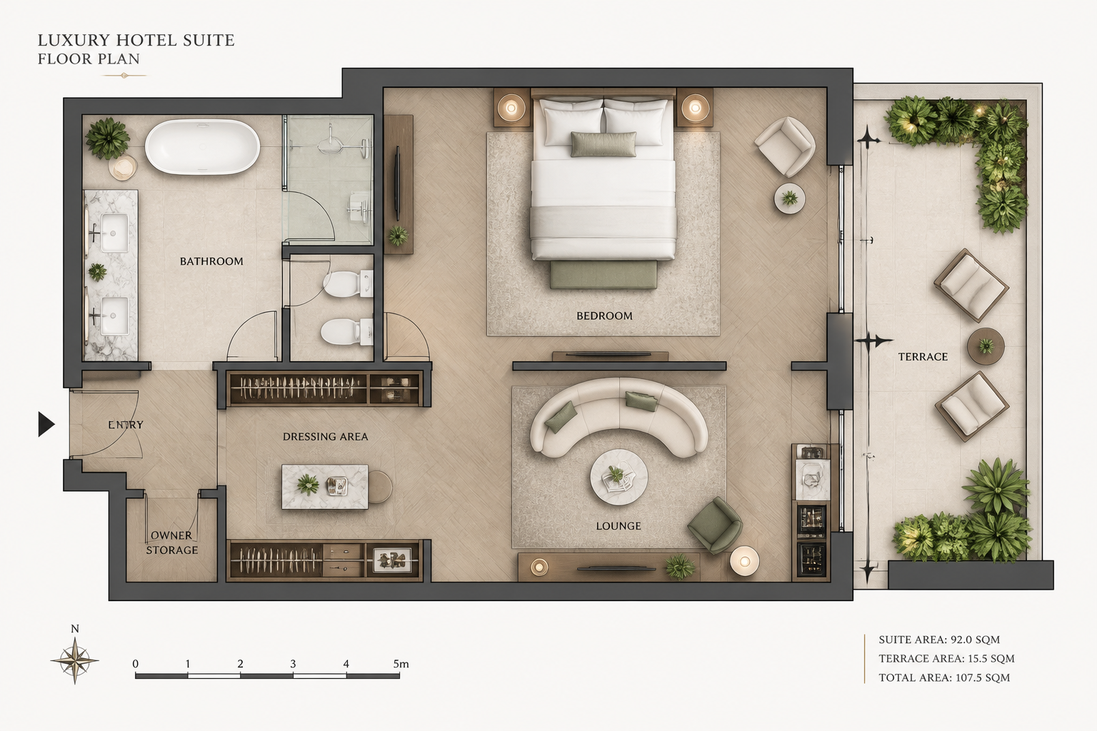 Hotel suite realistic plan (before)