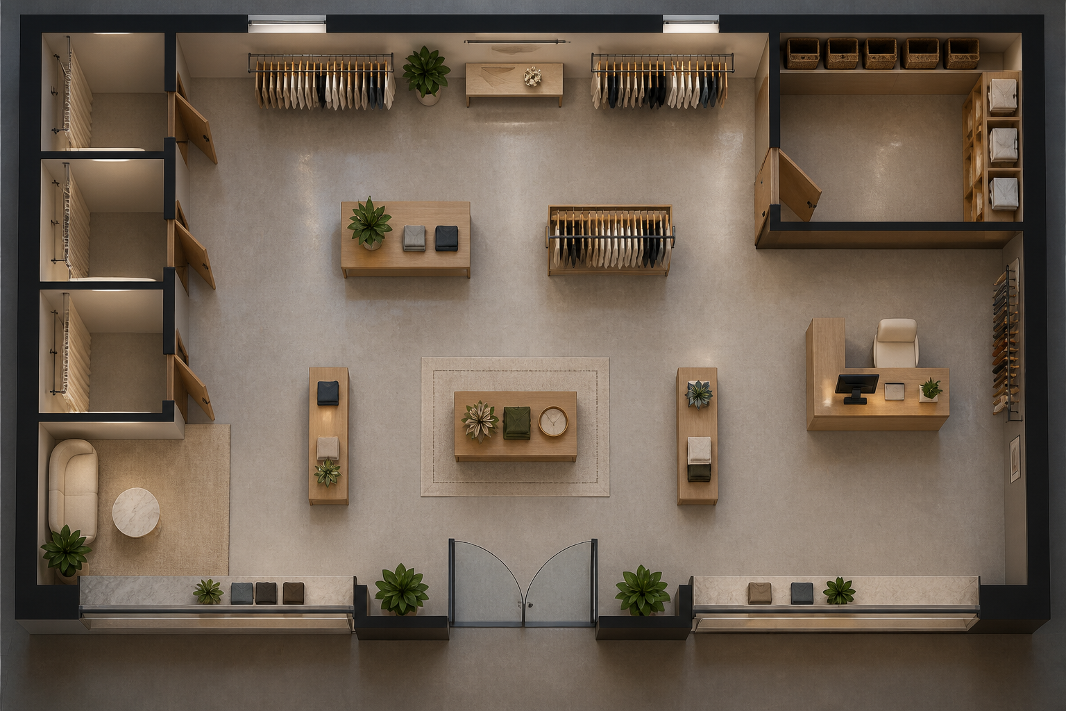 Retail store plan render (after)