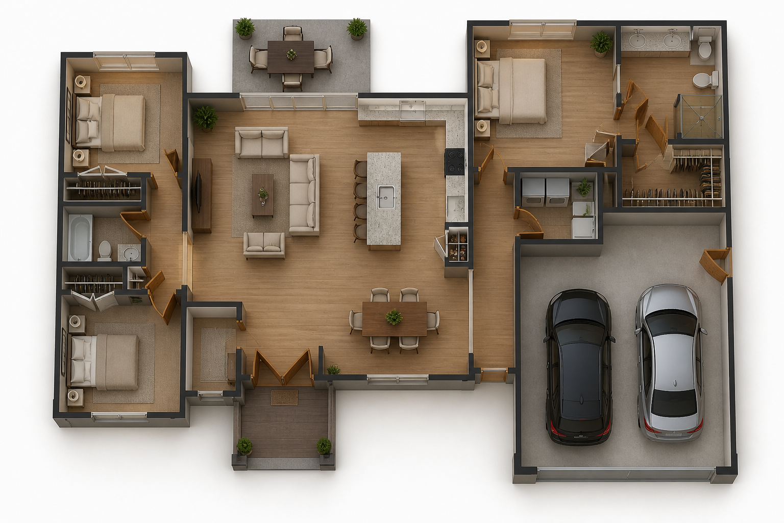 Family home plan render (after)