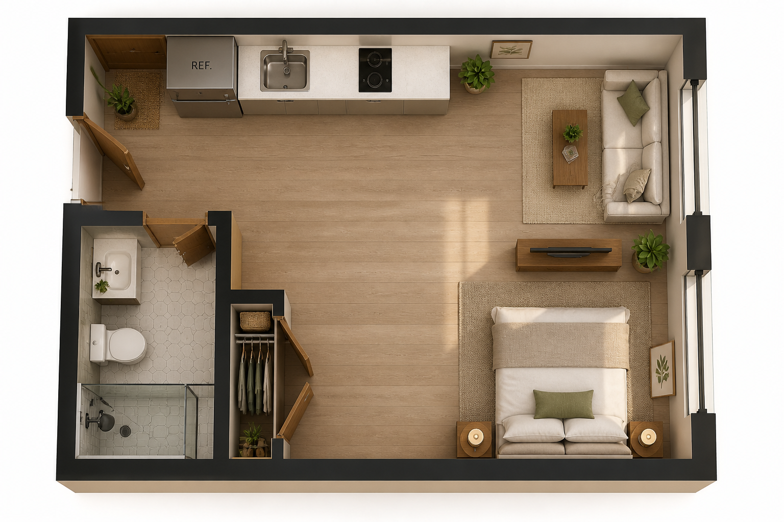 Realistic studio layout (after)