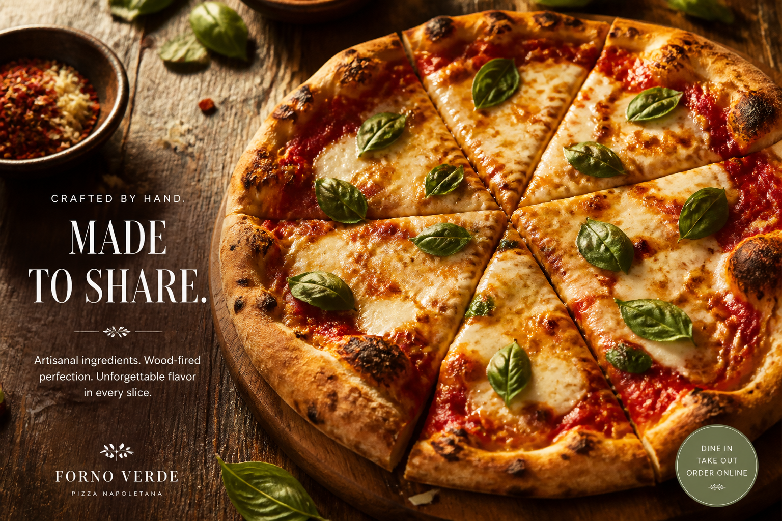 Artisanal pizza restaurant ad