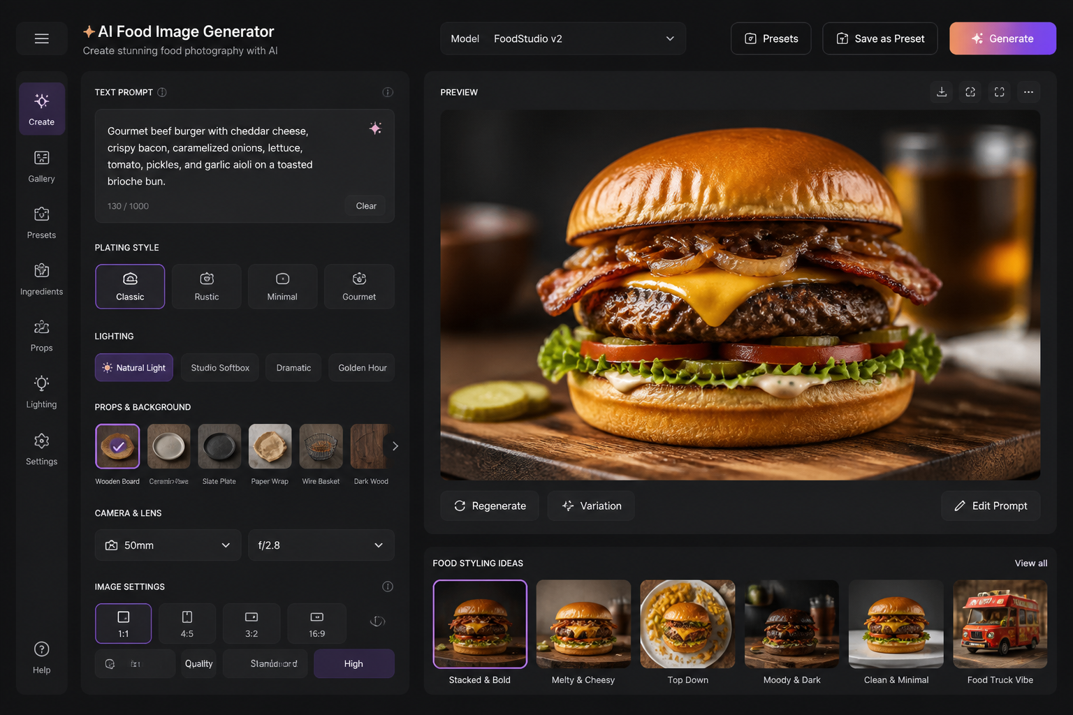 Describe the food details