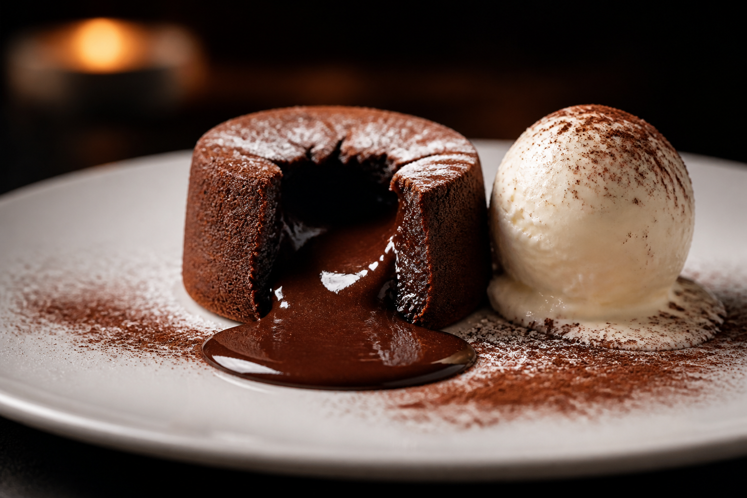 Molten lava cake dessert