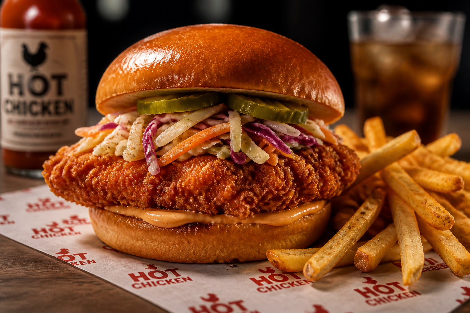 Chicken sandwich ad shot