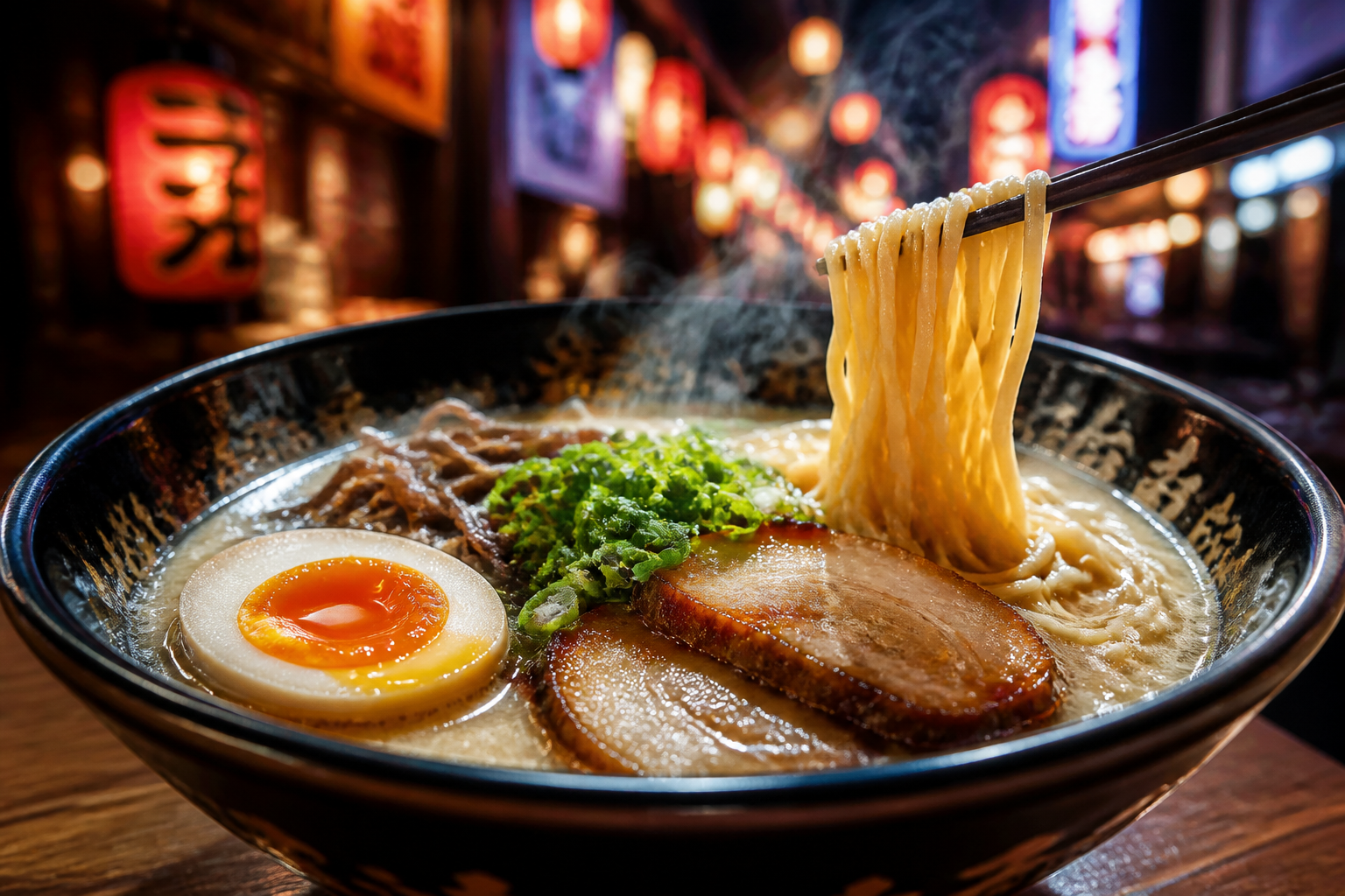 Cinematic ramen bowl