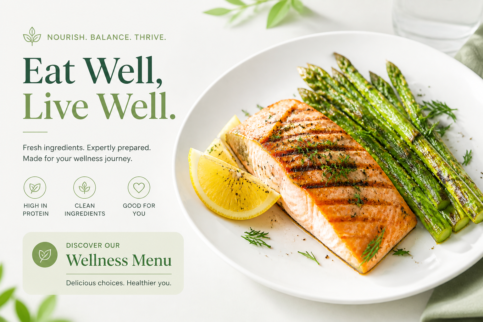 Healthy menu poster (after)