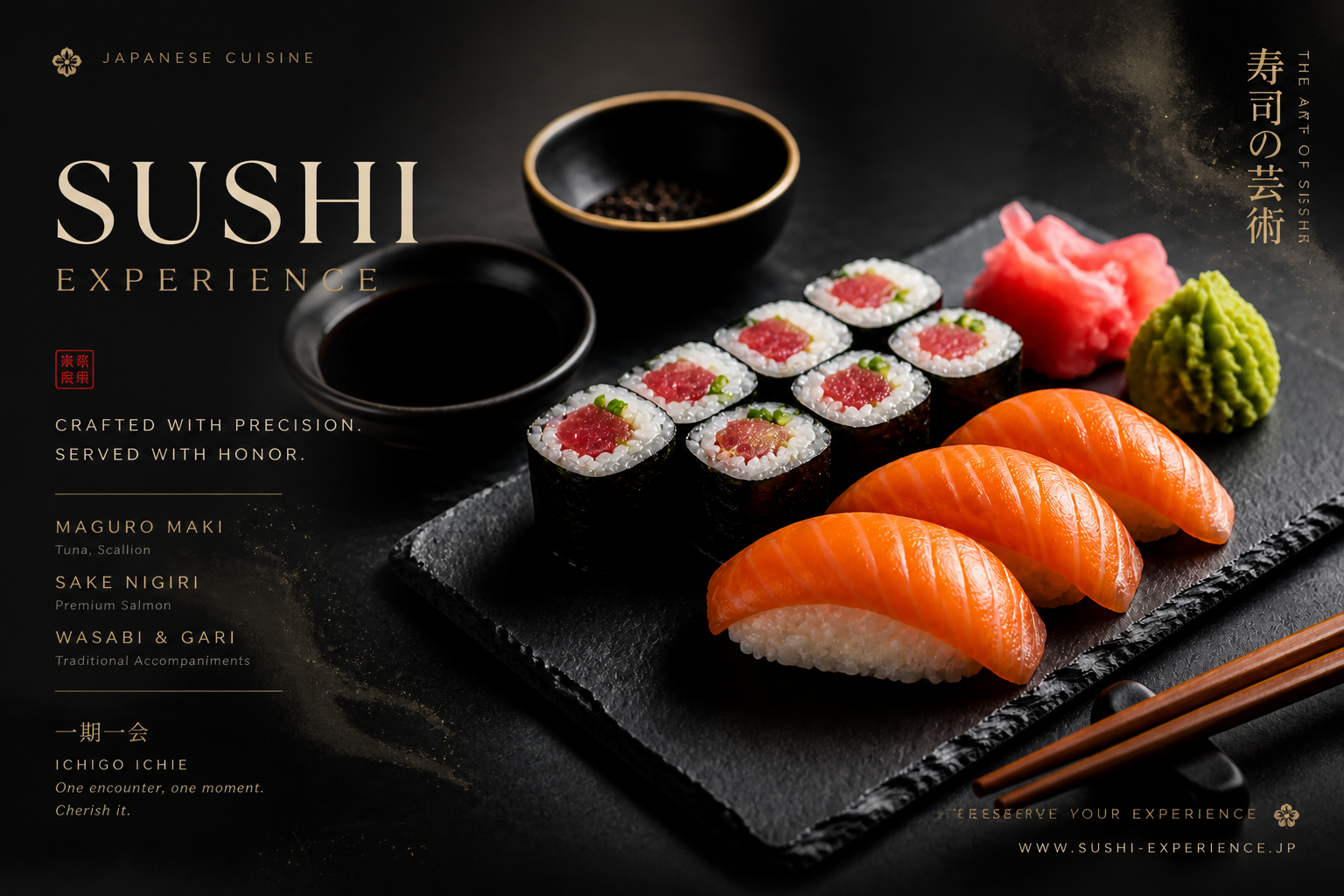 Luxury sushi poster (after)