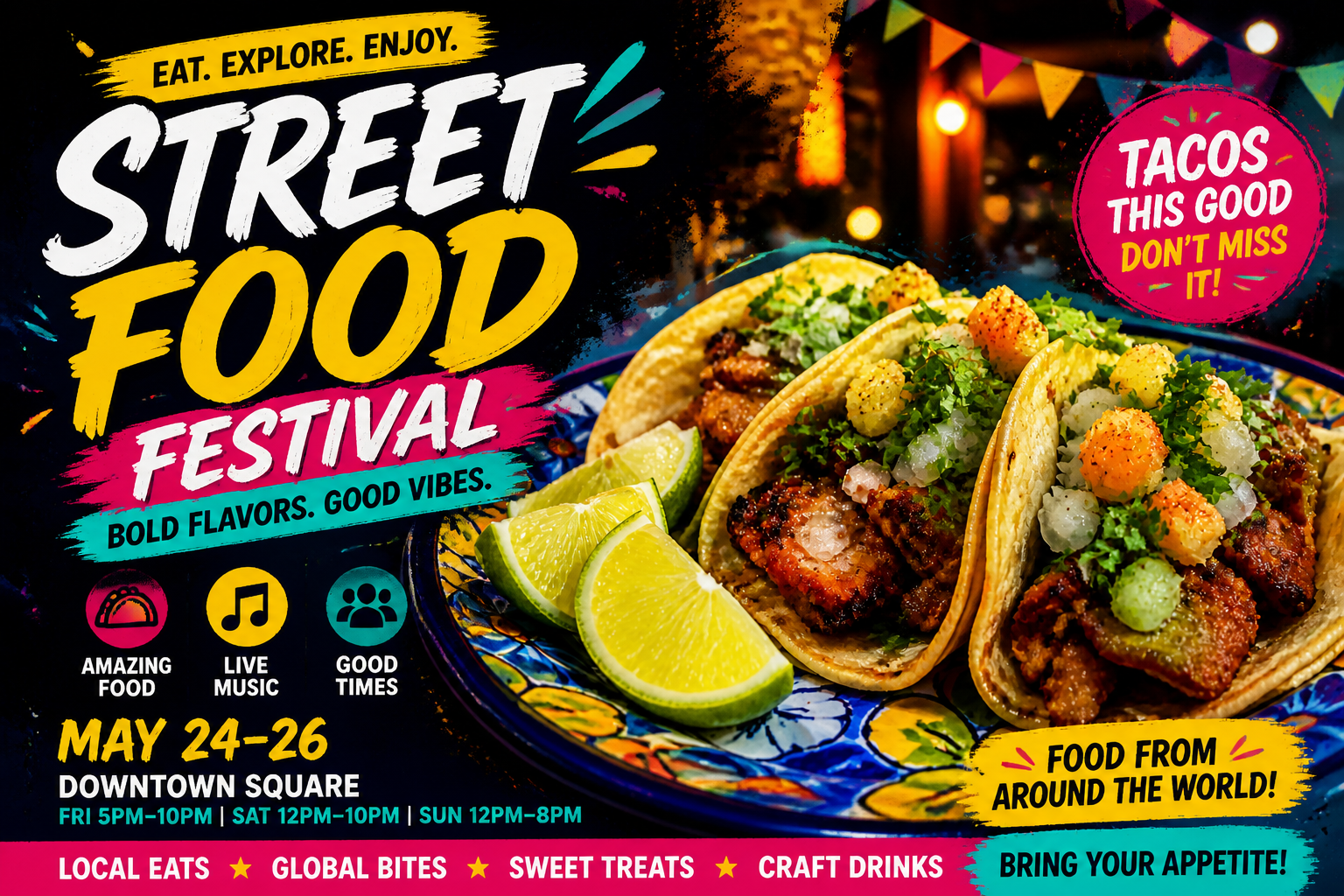 Street-food festival poster (after)