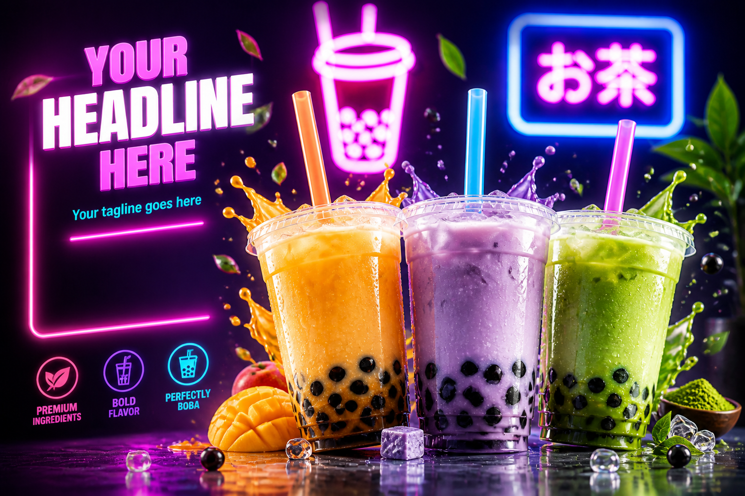 3D bubble tea poster (after)