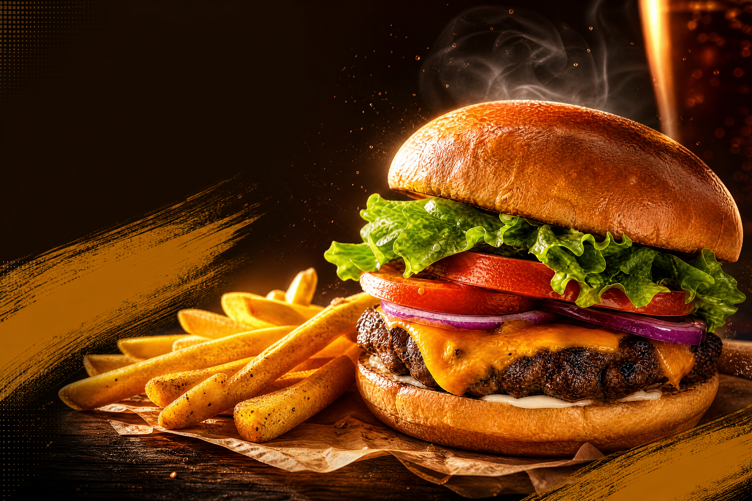 Premium burger ad poster (after)