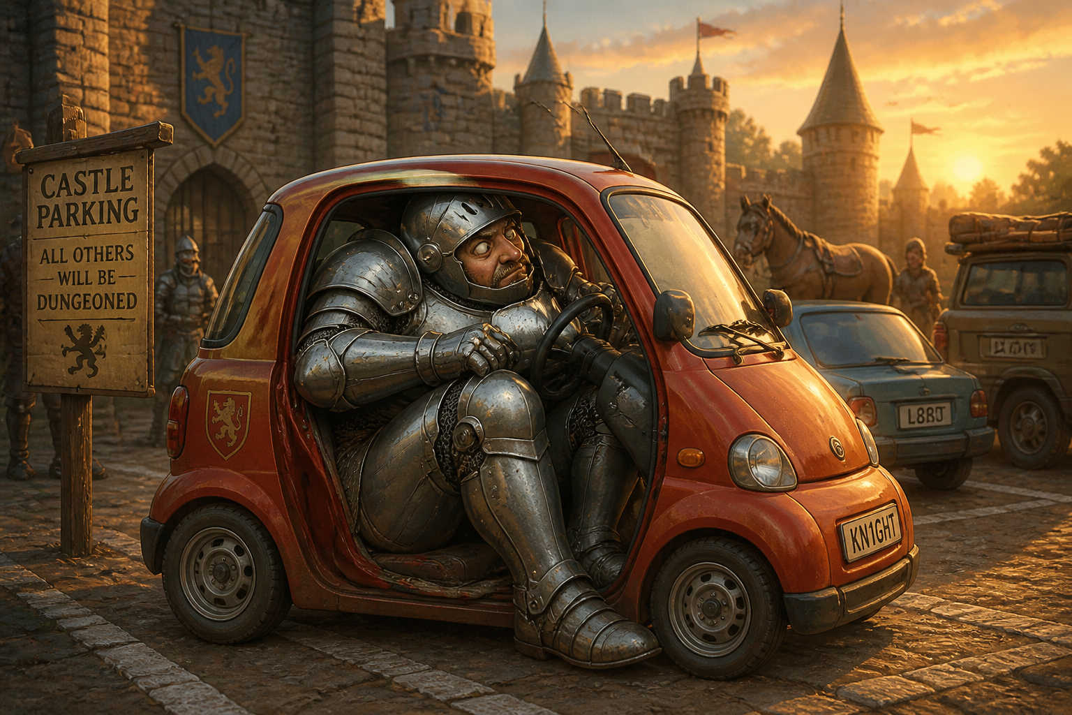Knight with a parking problem