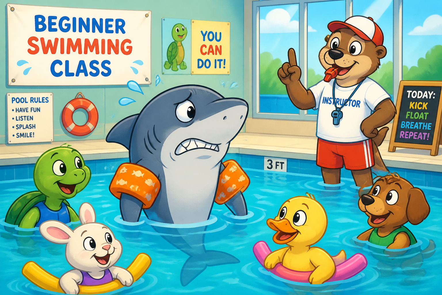 Shark in swim lessons