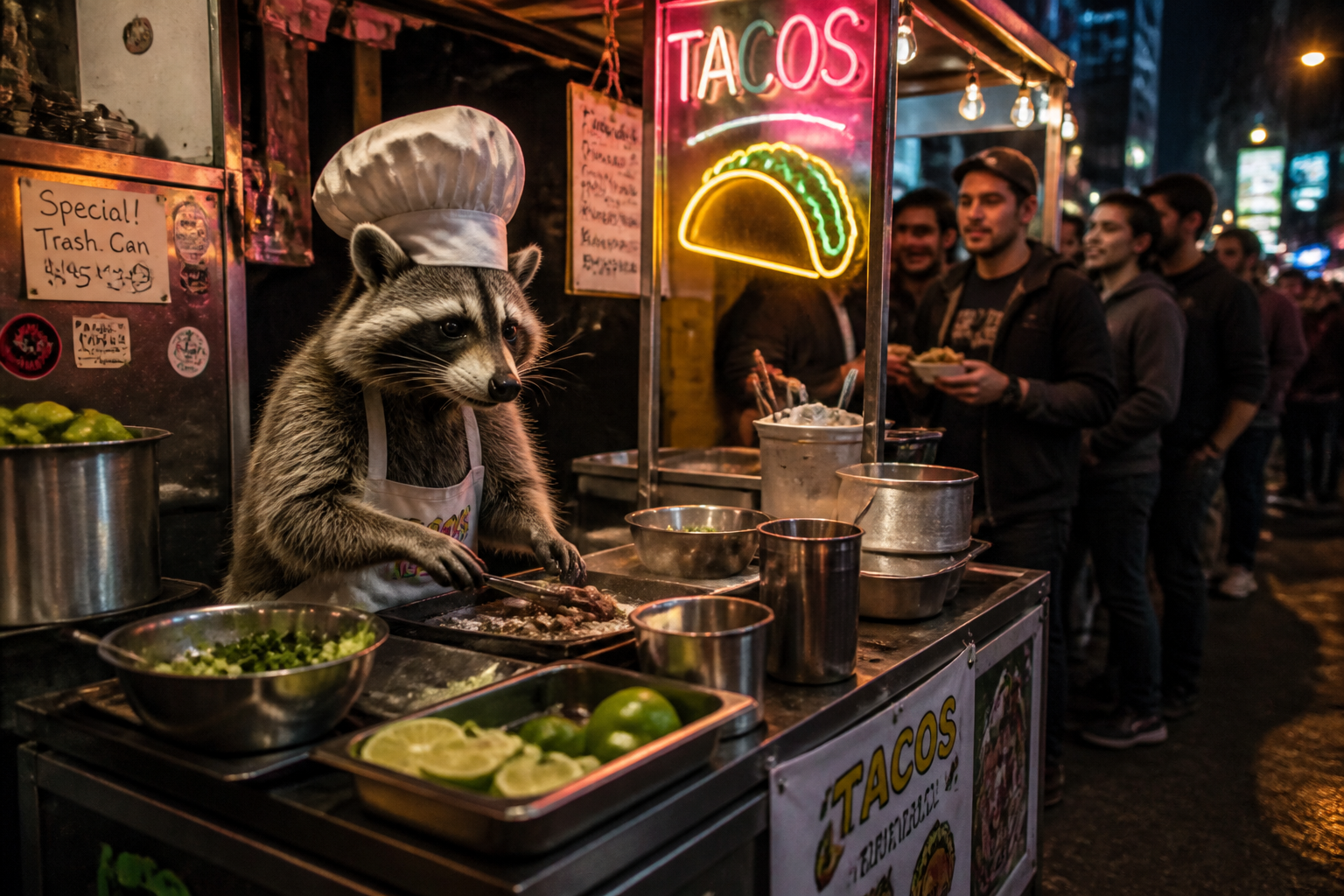 Raccoon taco stand