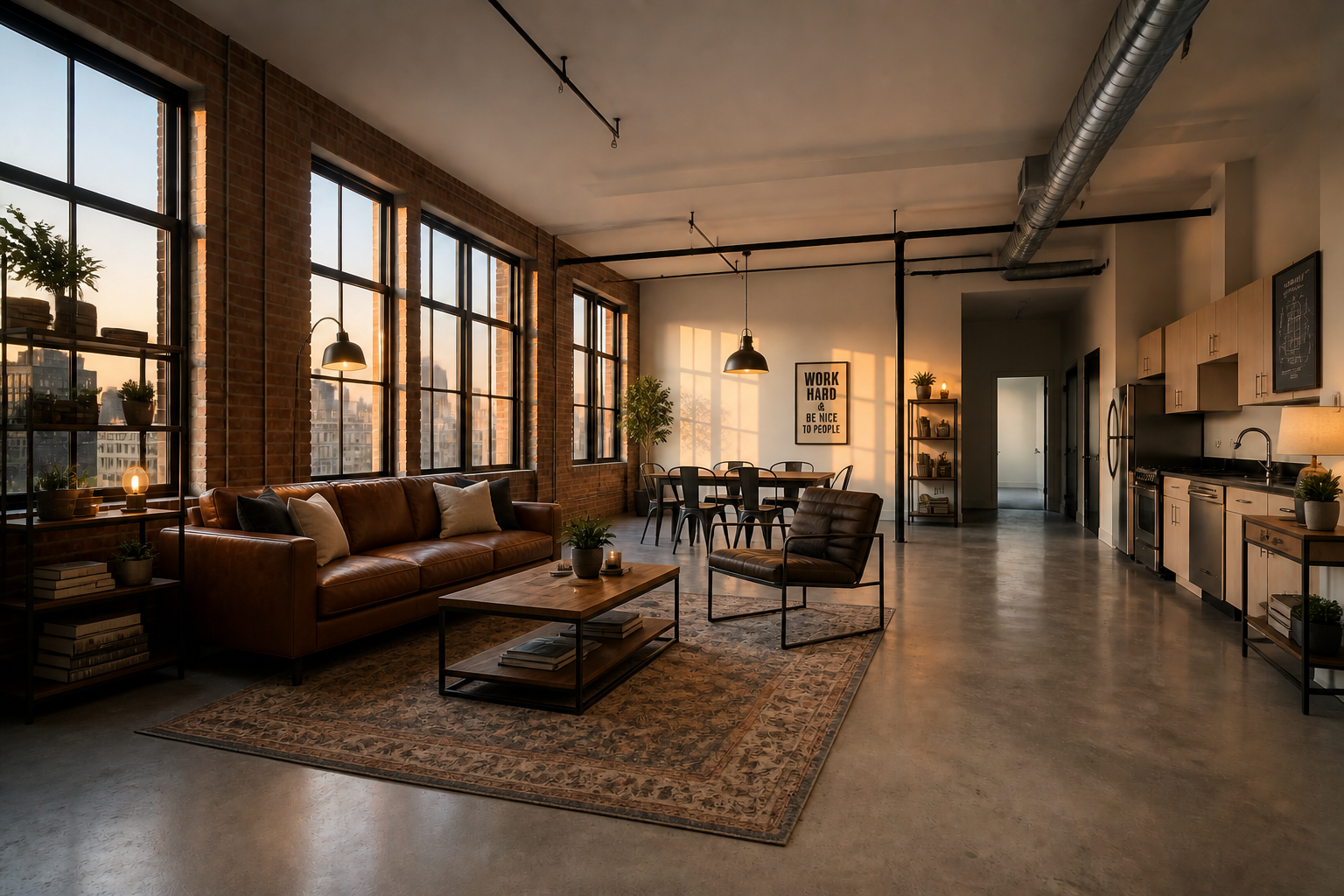 Cozy industrial loft setup (after)