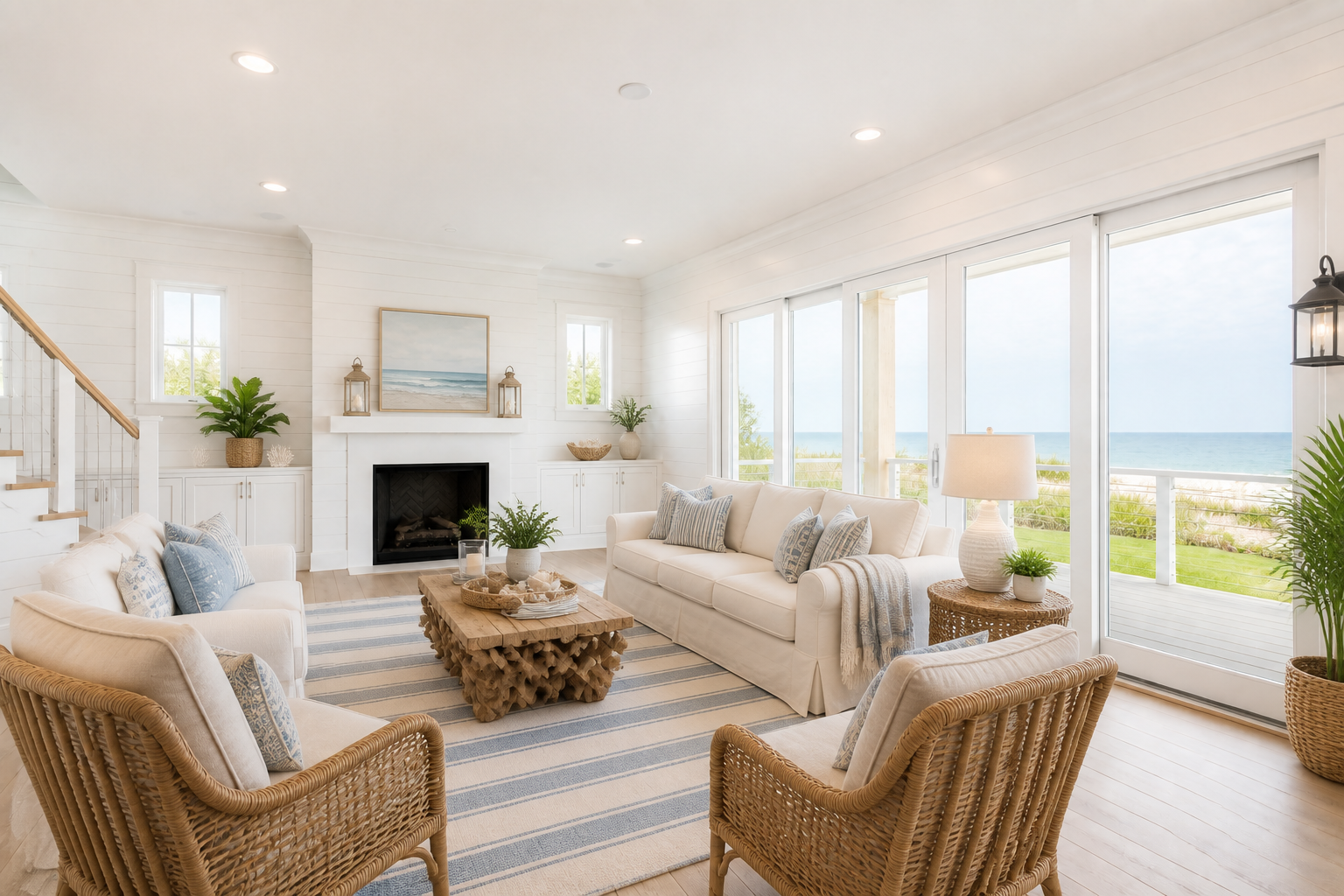 Coastal living room style (after)