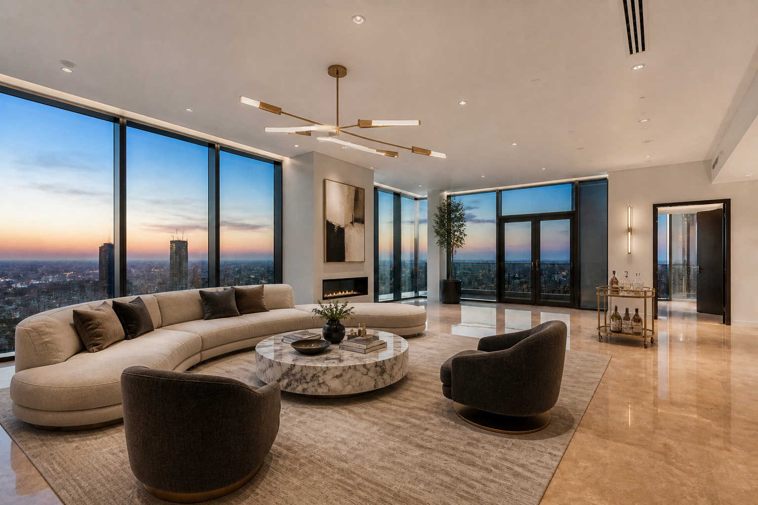 Luxury penthouse furnishing (after)