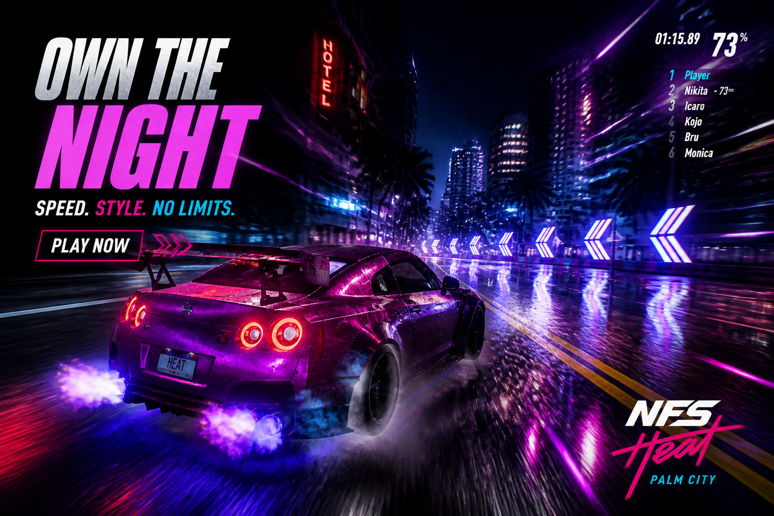 Neon racing ad (after)