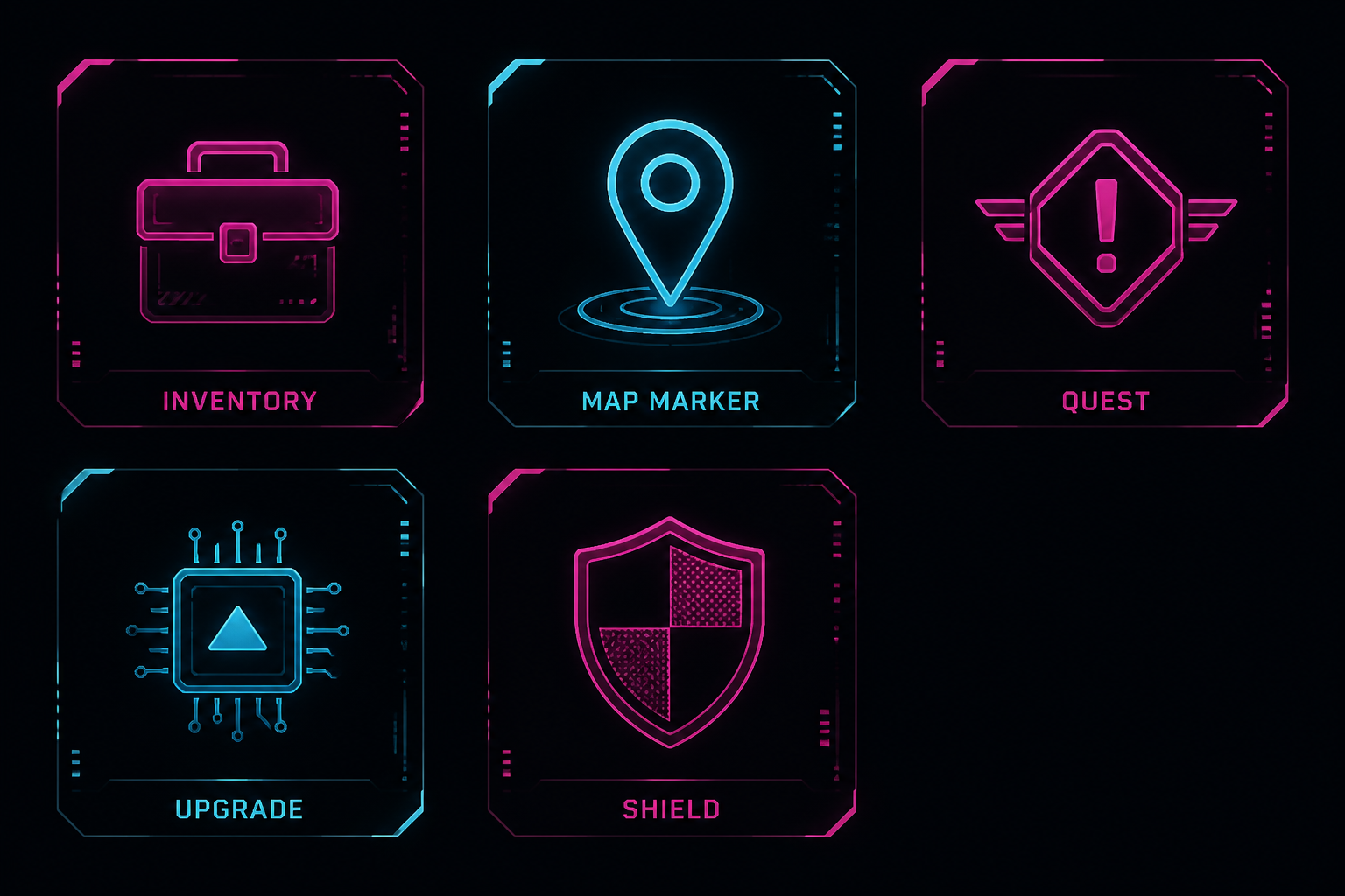Cyberpunk UI icon pack