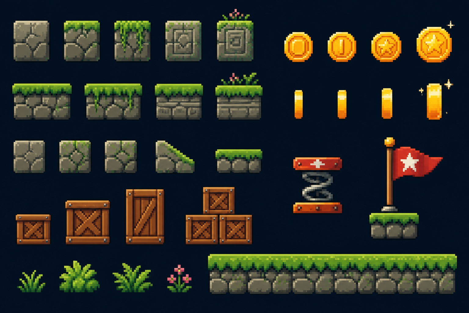 Pixel platformer asset pack