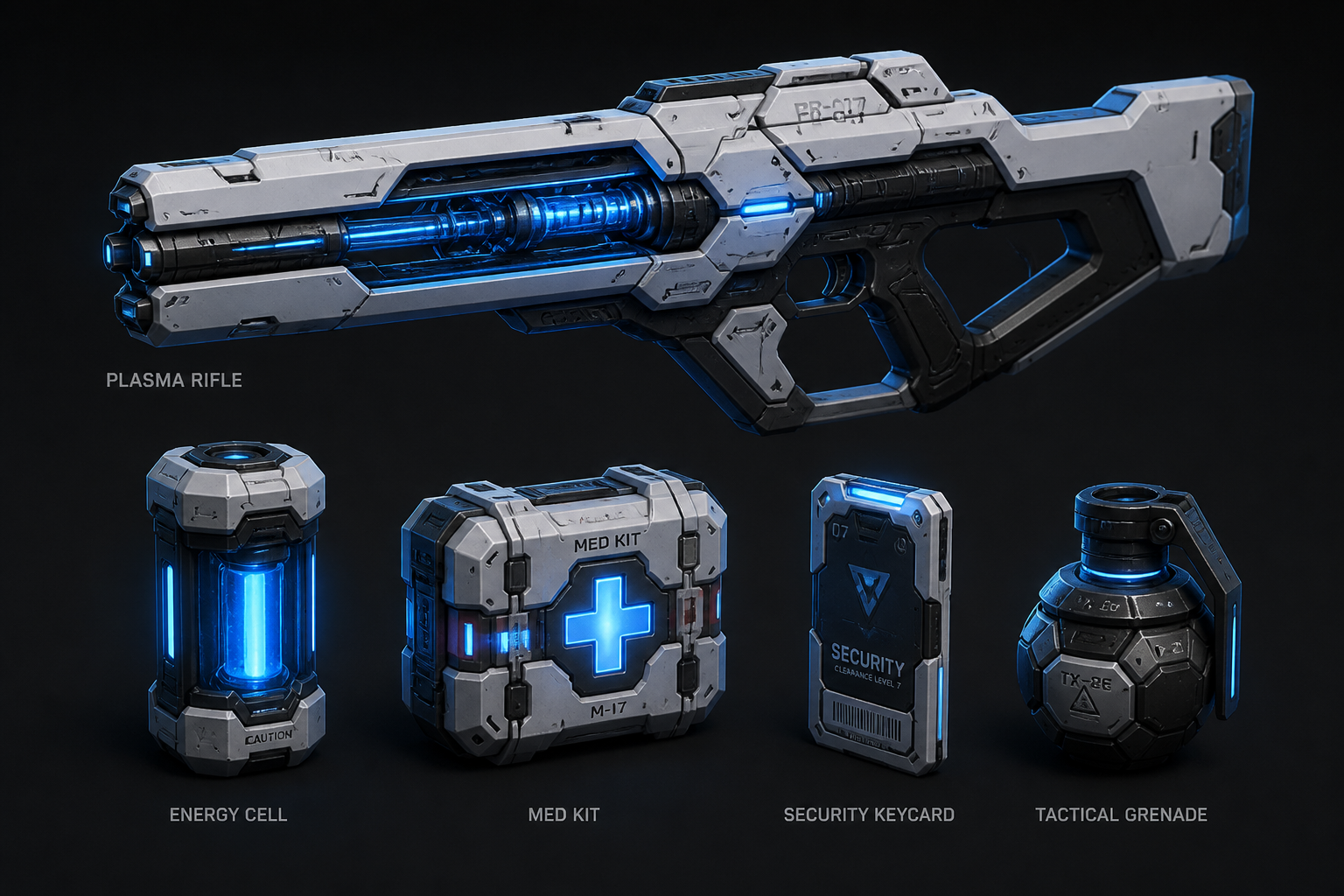 Sci-fi shooter item set