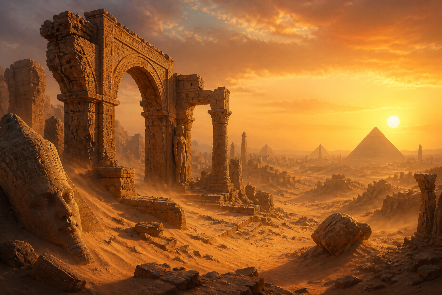 Desert ruins adventure backdrop