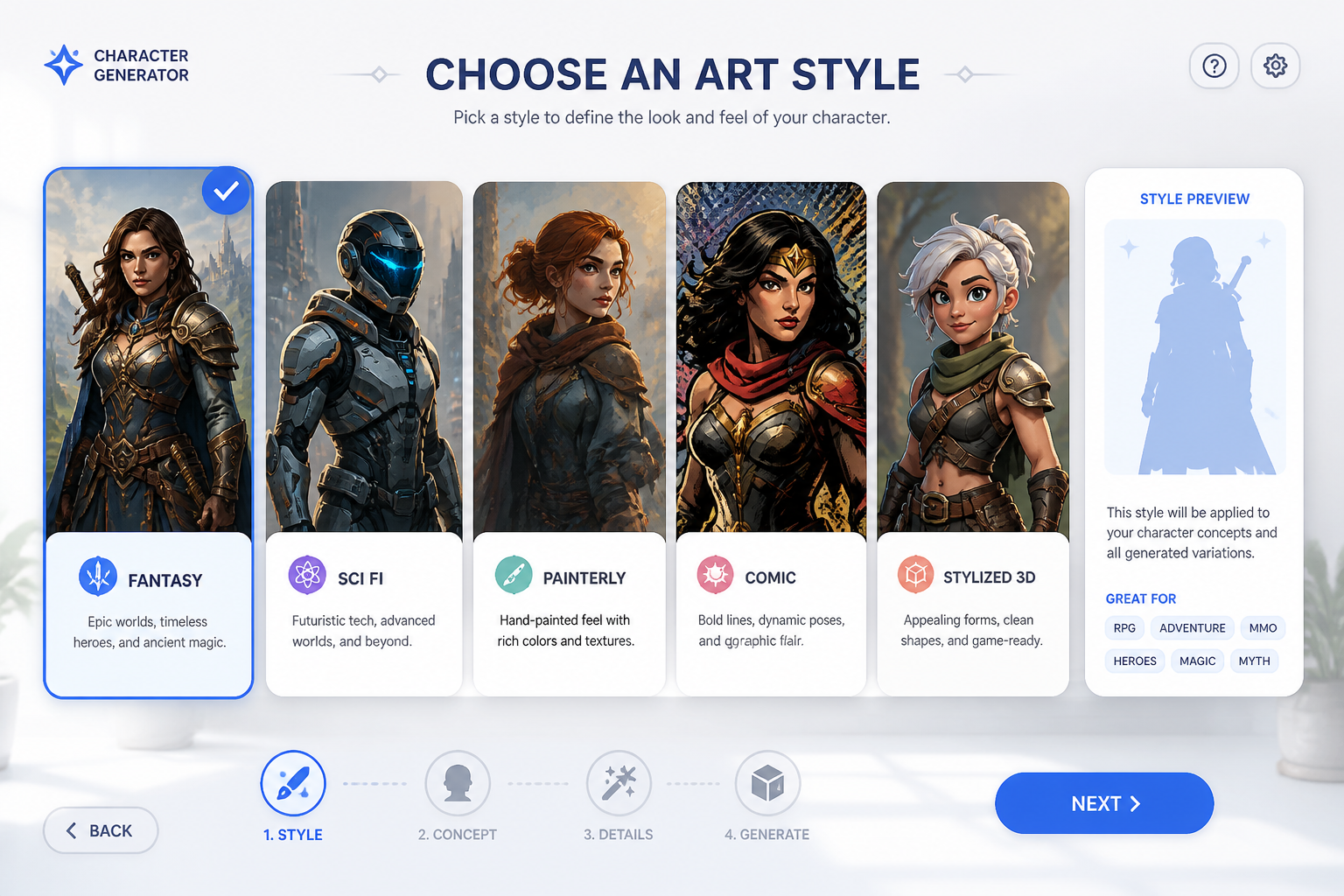 Start with a character style