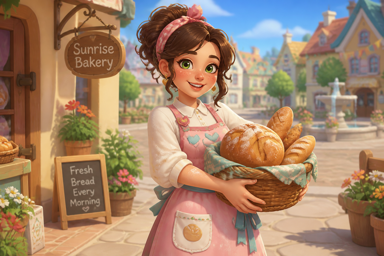 Cozy village baker