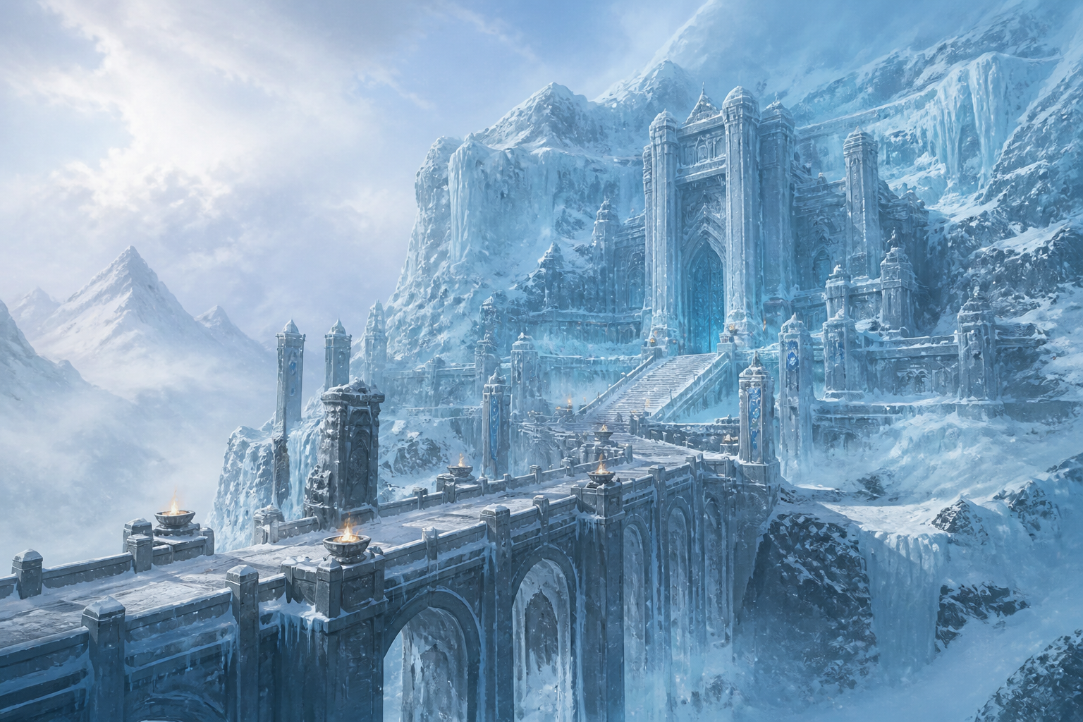 Frozen glacier fortress