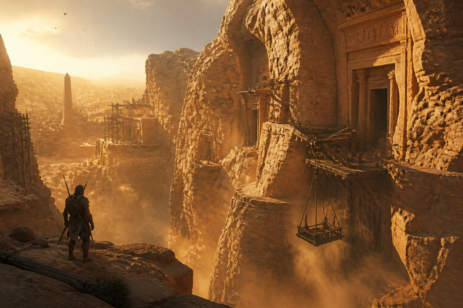 Sandstone canyon tombs