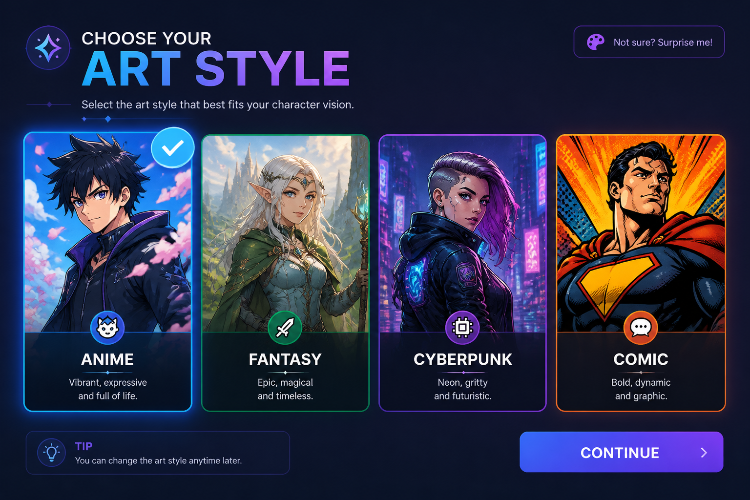 Pick a visual style