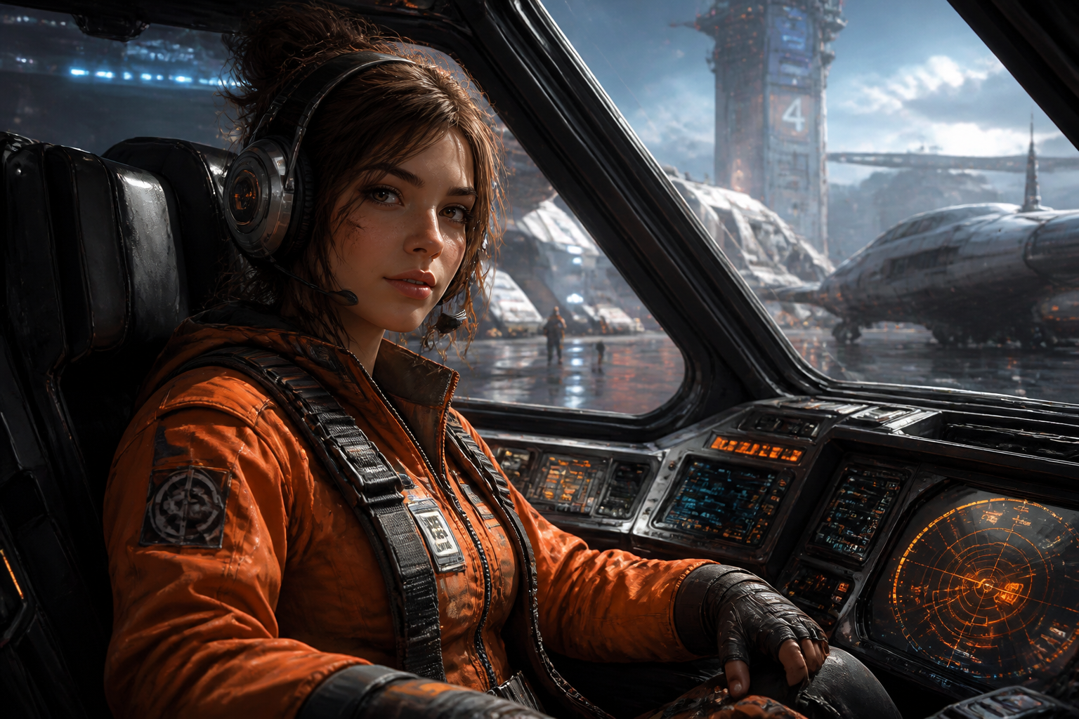 Sci-fi pilot portrait