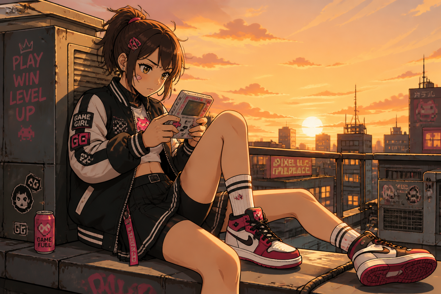 Streetwear rooftop gamer
