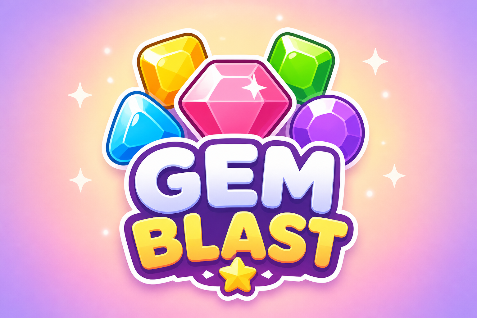 Puzzle game gem logo
