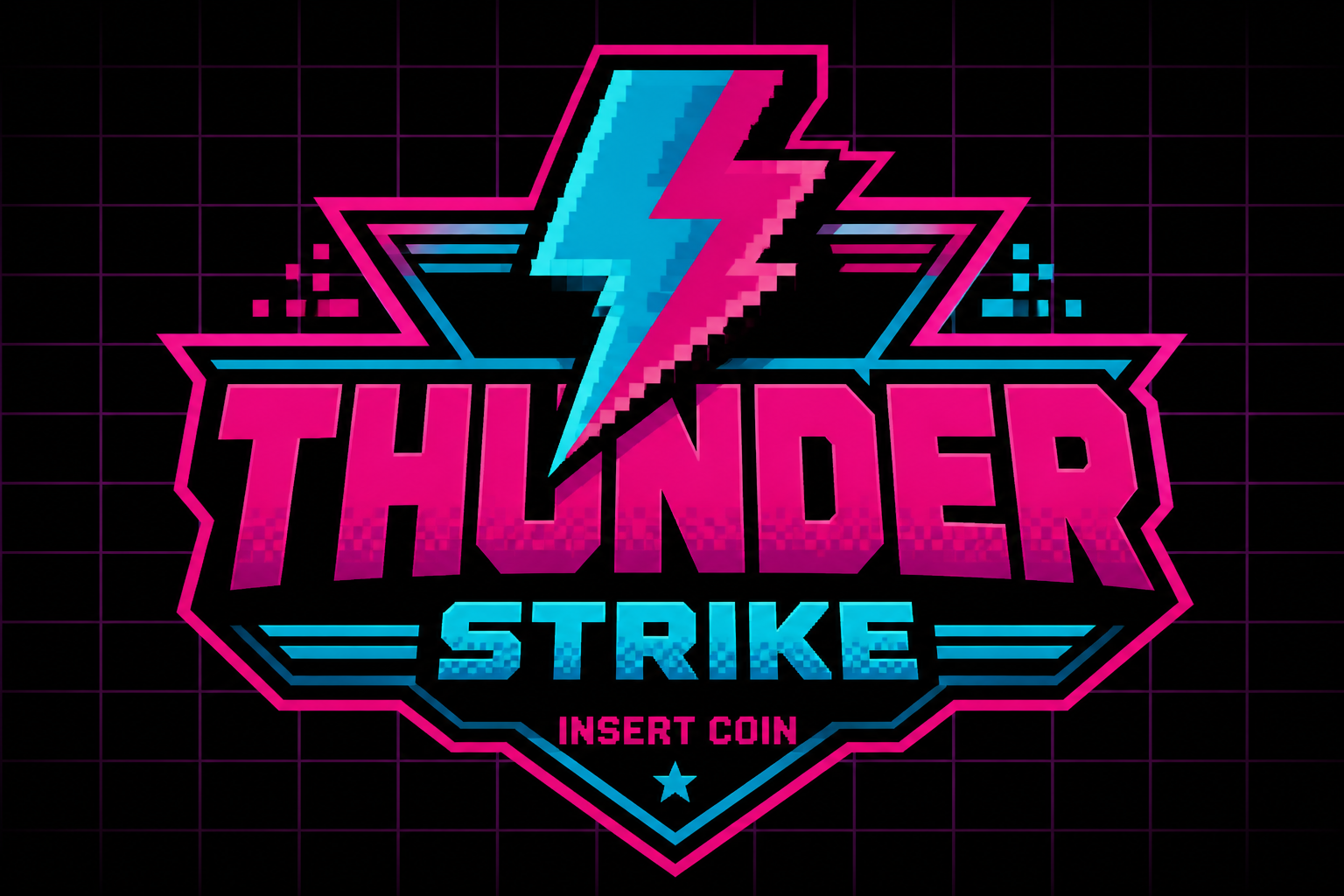 Retro arcade neon logo