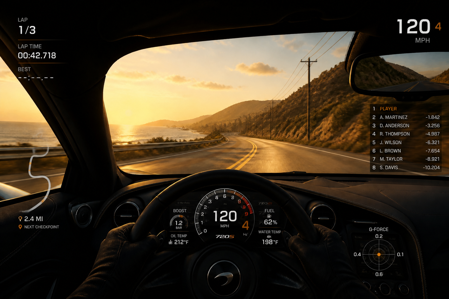 Racing HUD concept (after)