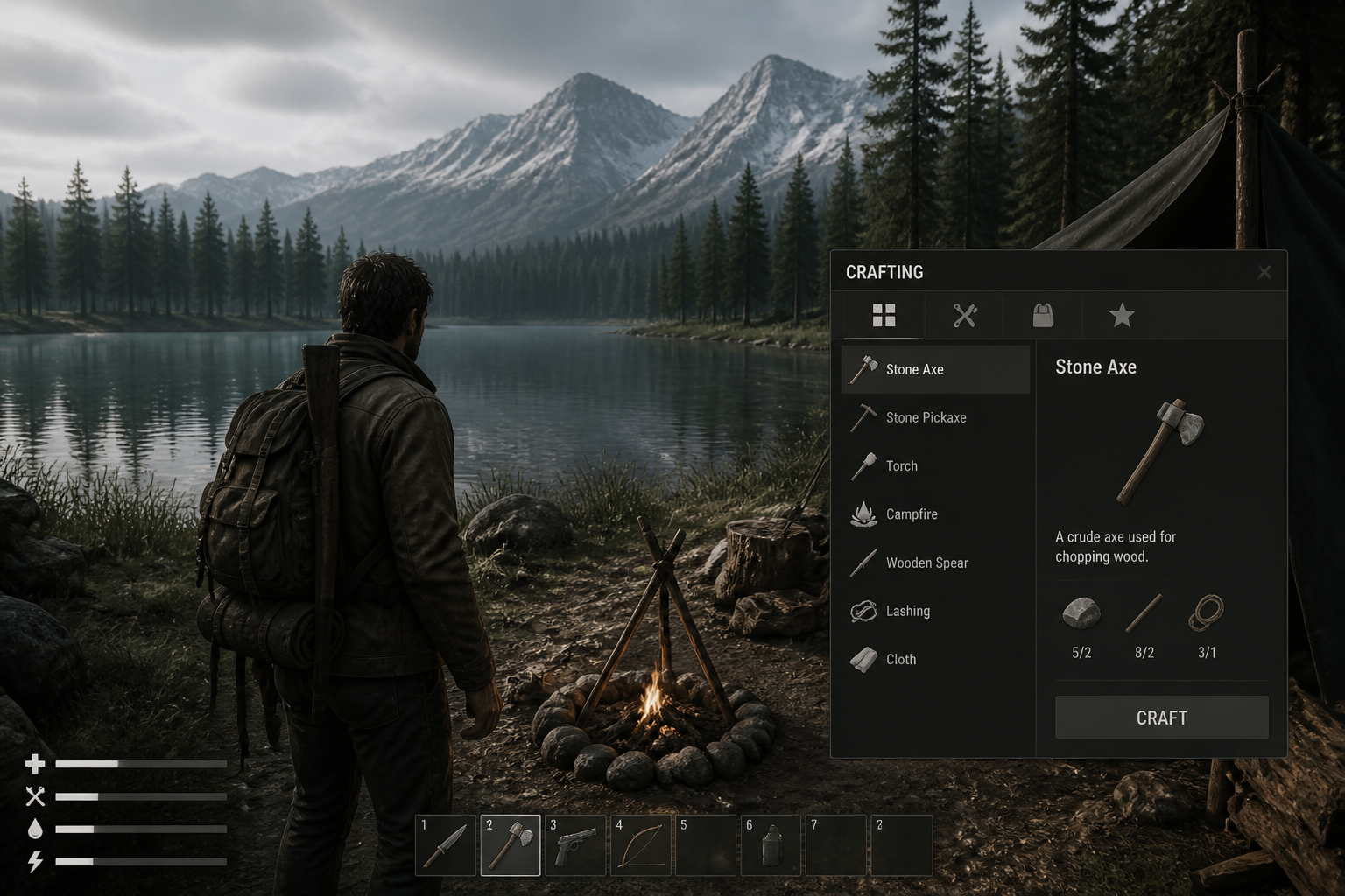 Survival crafting UI (before)