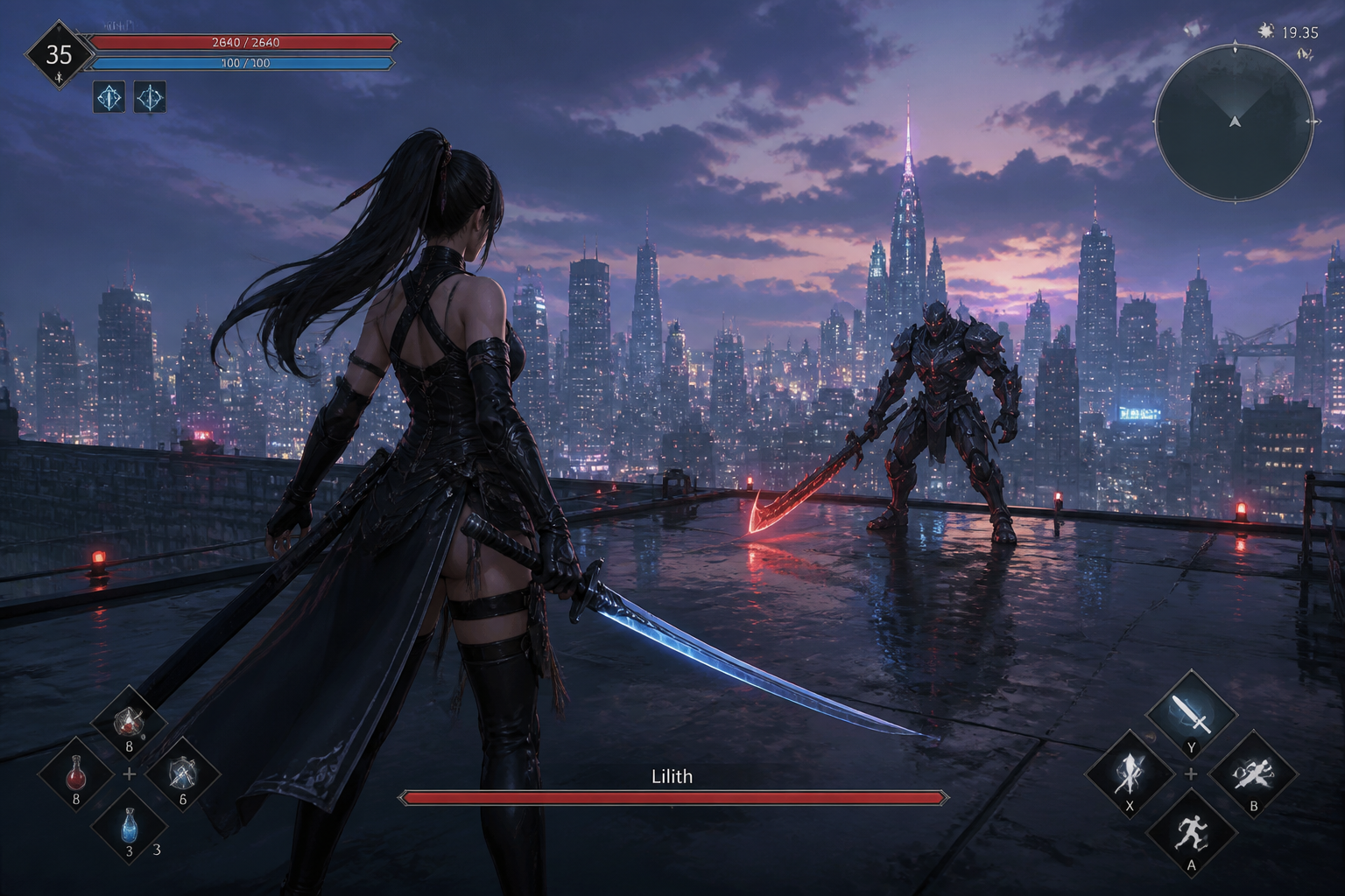 Anime action RPG UI (before)