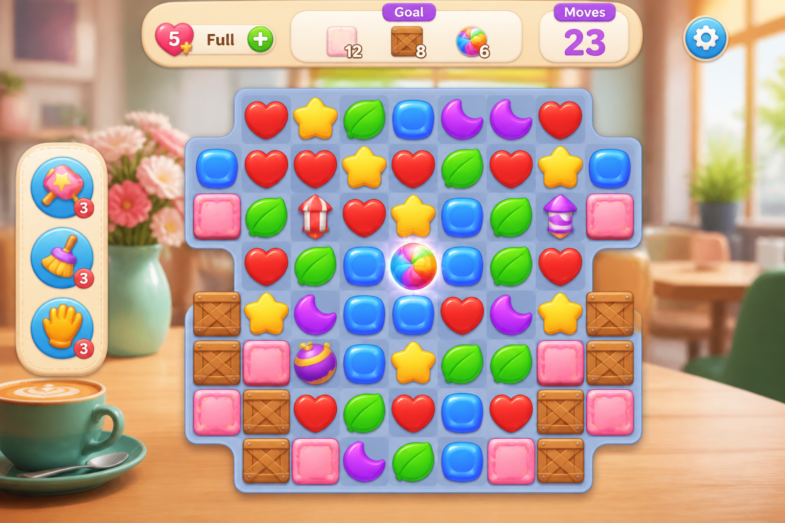 Mobile puzzle UI (before)