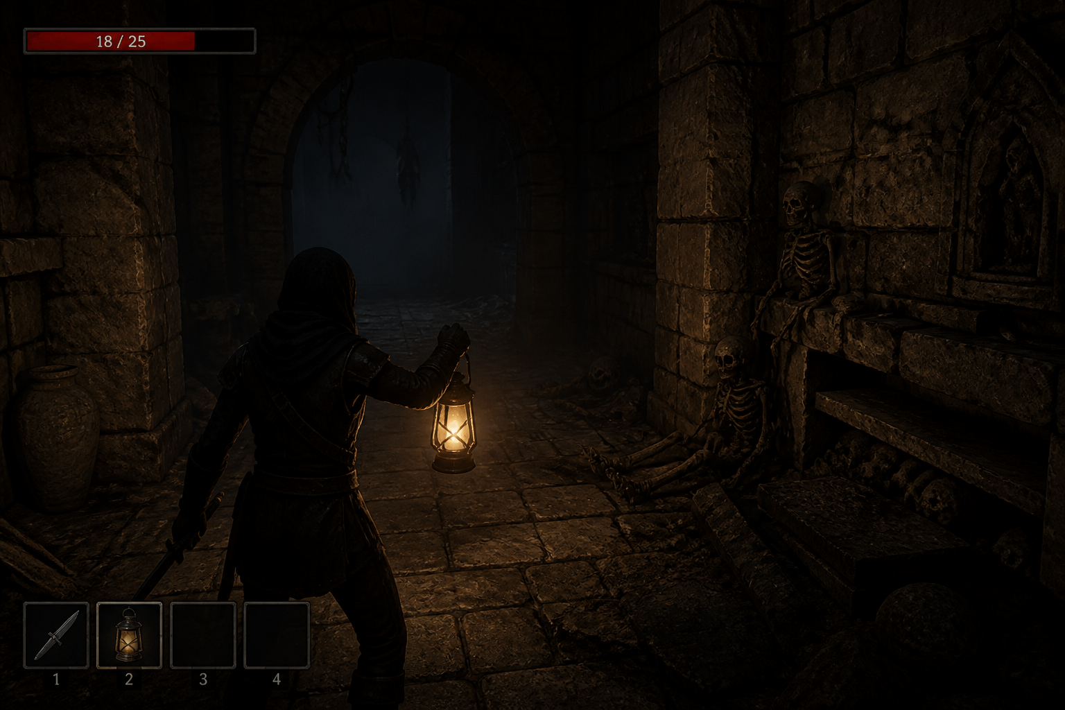 Gothic dungeon UI (before)