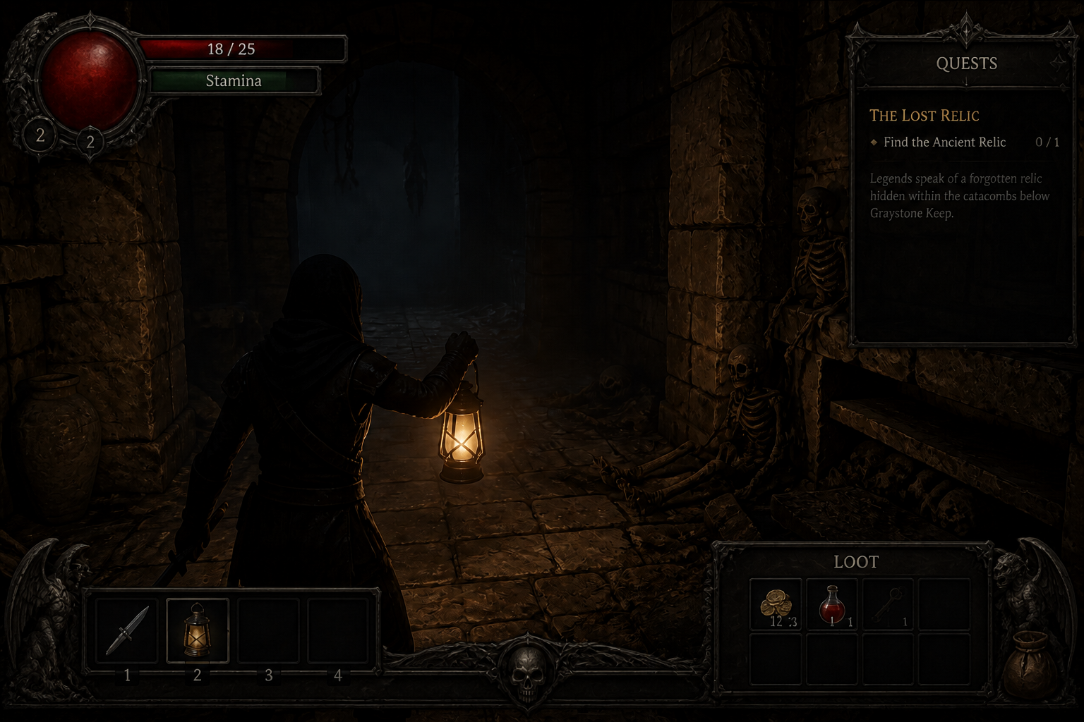 Gothic dungeon UI (after)