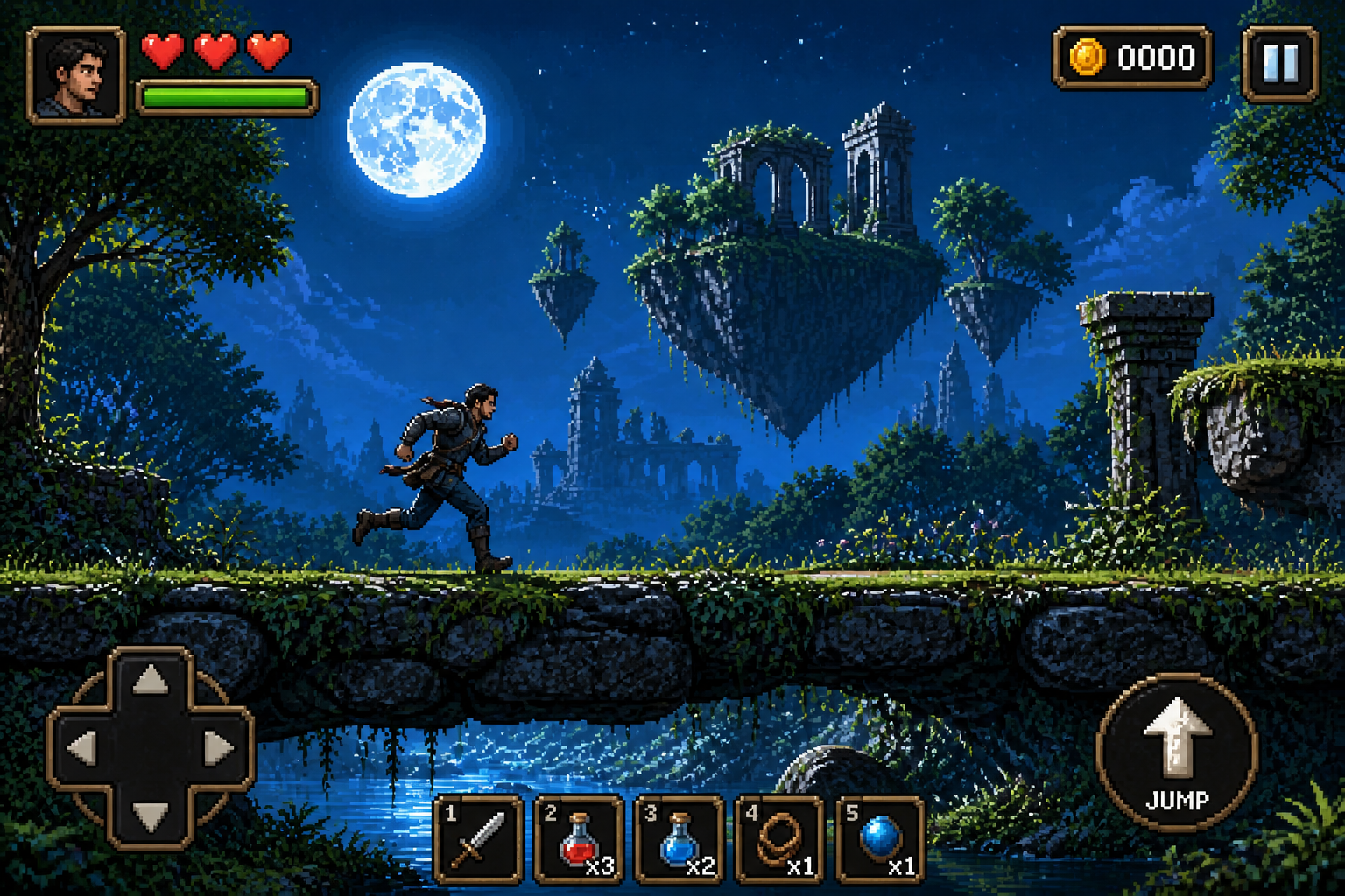 Pixel art platform UI (after)