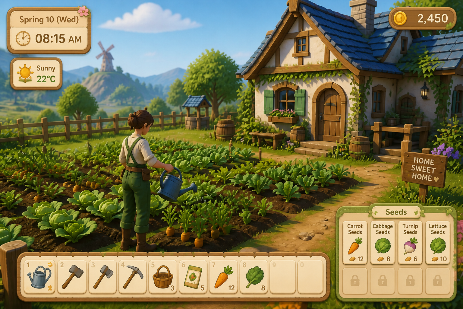 Cozy farming UI (after)