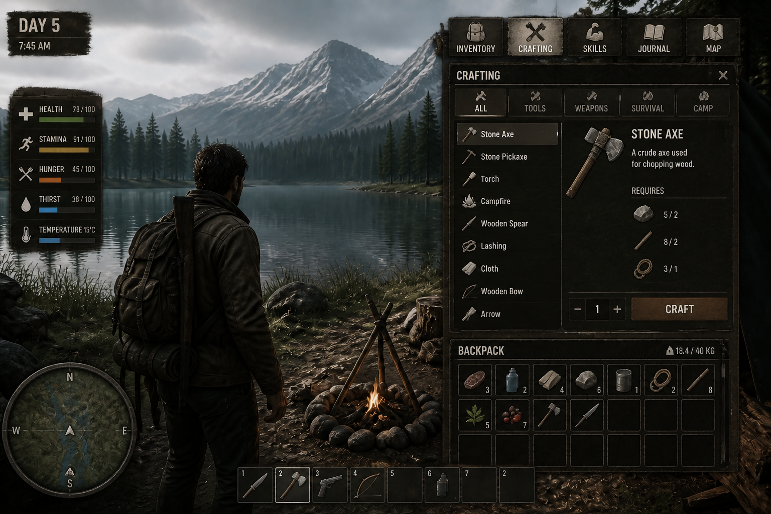 Survival crafting UI (after)