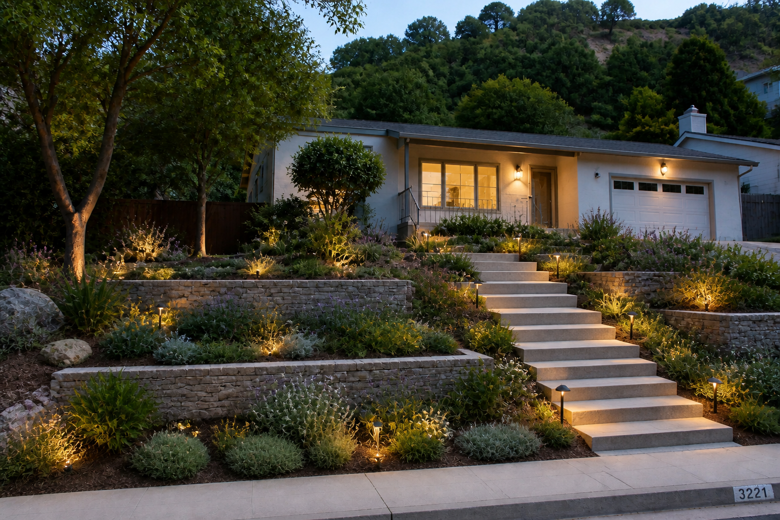 Terraced slope redesign (after)