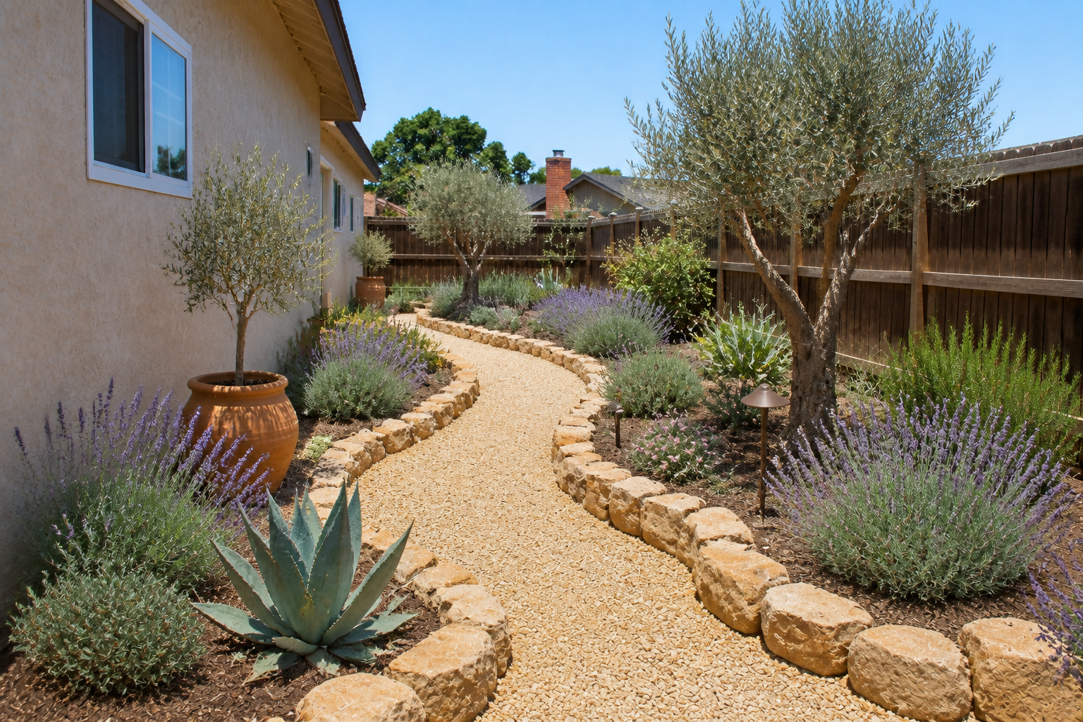 Mediterranean xeriscape (after)