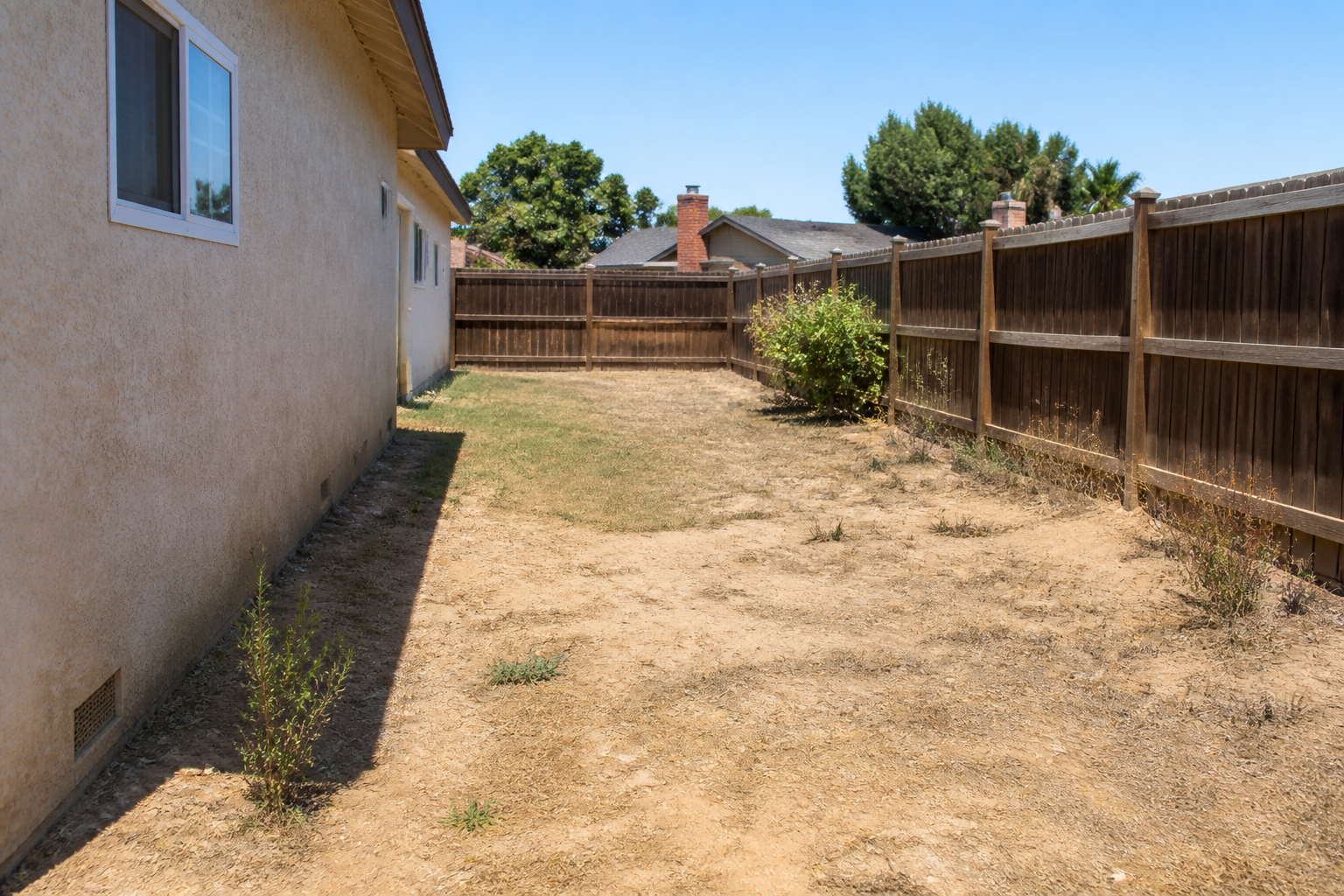Mediterranean xeriscape (before)