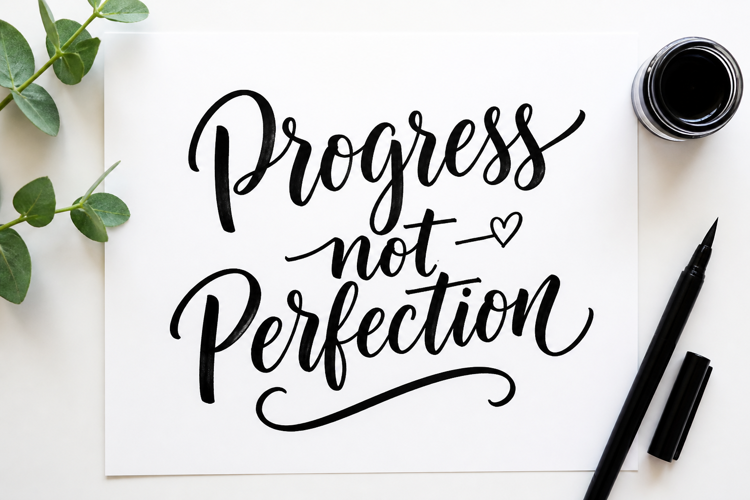 Modern brush calligraphy quote