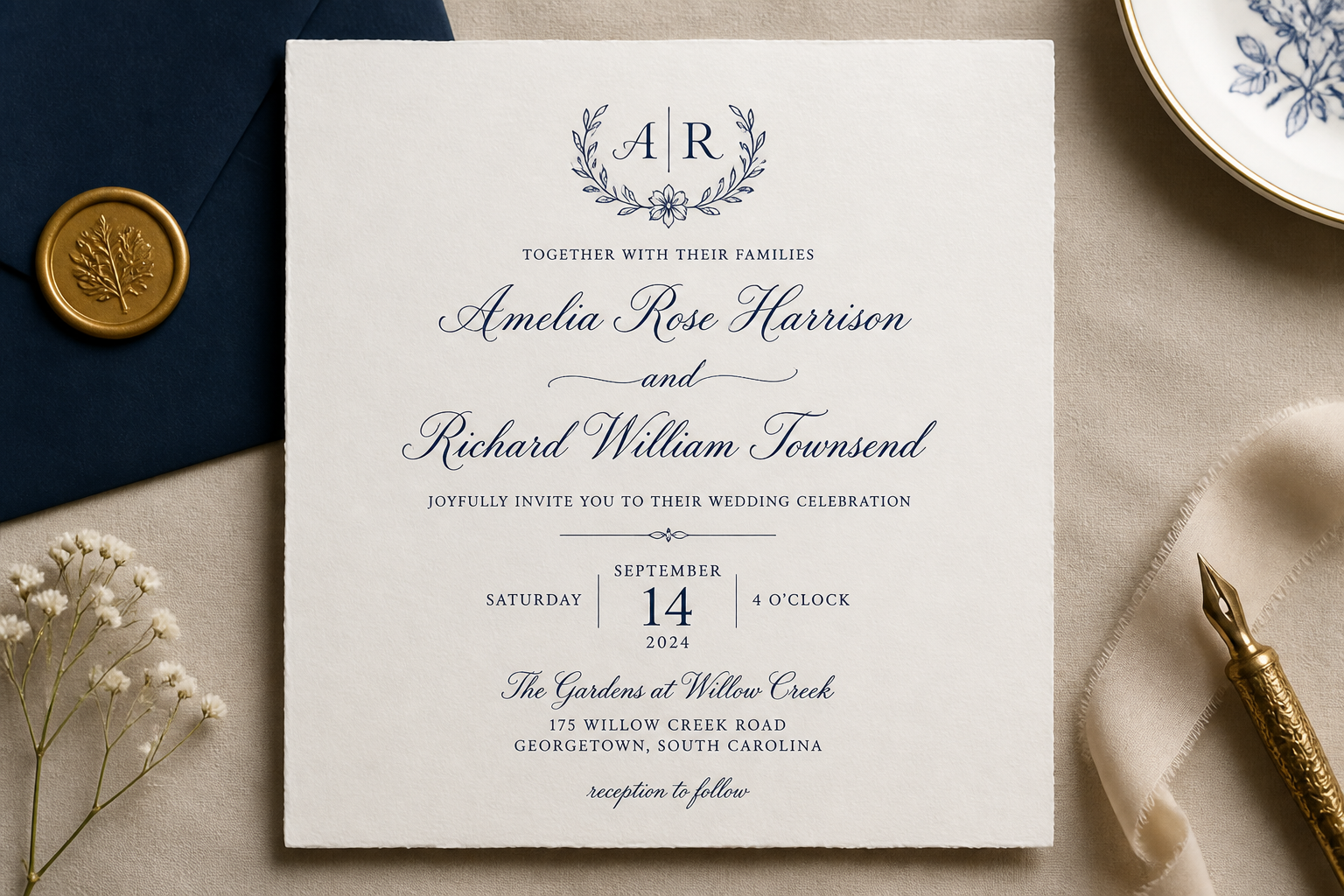 Formal handwritten invitation