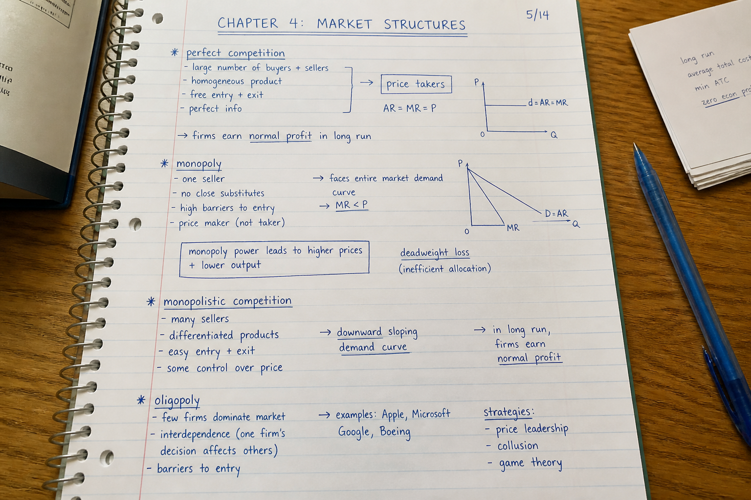 Casual notebook study notes
